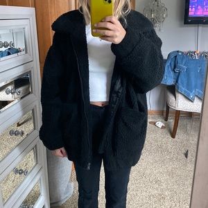 I Am Gia Black Teddy Coat